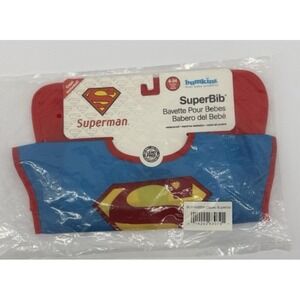 Bumkins Superman SuperBib with Cape Waterproof Baby Bib 6-24 Months SCP-WBSM NEW